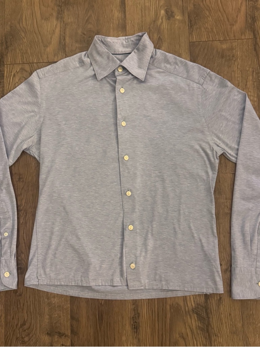 Eton Dress Shirt Mens Small Blue  Slim Fit Luxury Cotton Button Up